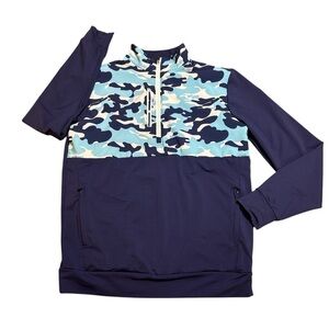 Straight Down blue camouflage 1/4 quarter zip triumph size medium good shirt